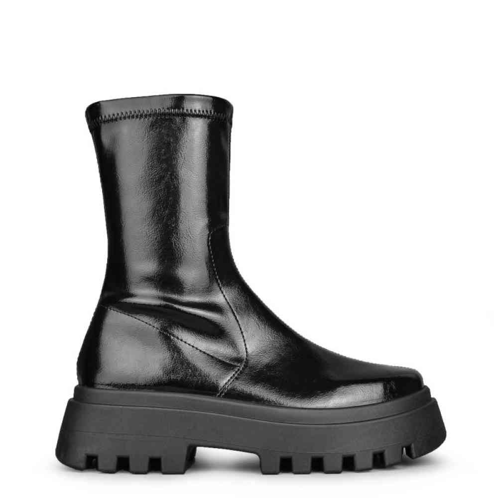 Altercore - Morrigan Patent Bottes de plate-forme - Noir